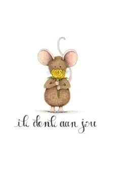Sale Ansichtkaart Muis ik denk aan jou Wenskaarten