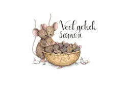 Outlet Ansichtkaart Geboorte twee- of meerling in notendop Wenskaarten