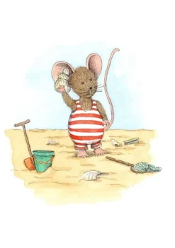 New Ansichtkaart Muisje bellen met schelp Wenskaarten