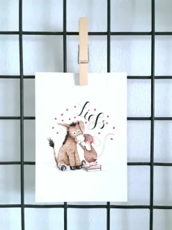 Best Ansichtkaart Ezel & muis liefs met hartjes Wenskaarten