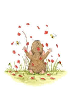 Outlet Ansichtkaart Muisjes met bloemen in de lucht Wenskaarten