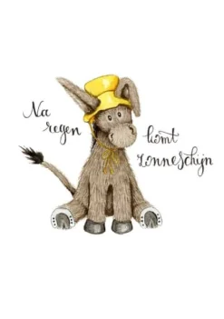 Clearance Ansichtkaart Ezel na regen komt zonneschijn Wenskaarten