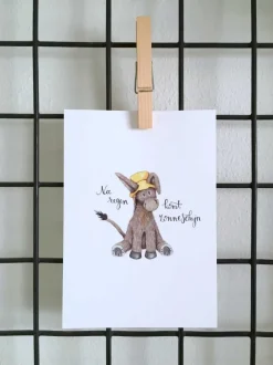 Clearance Ansichtkaart Ezel na regen komt zonneschijn Wenskaarten