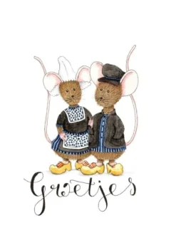 Ansichtkaart Muisjes in klederdracht Wenskaarten