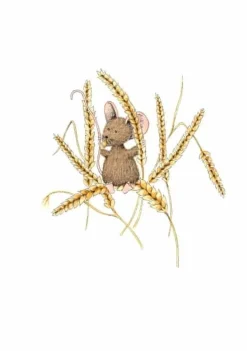 Hot Ansichtkaart Muis op tarwe Wenskaarten