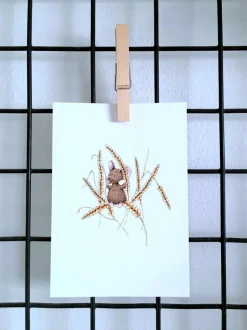 Hot Ansichtkaart Muis op tarwe Wenskaarten