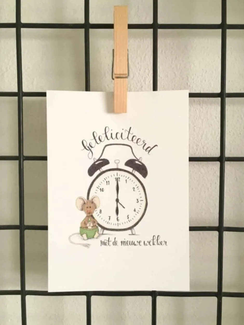 Sale Ansichtkaart Gefeliciteerd met de nieuwe wekker Wenskaarten