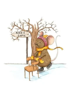 Best Ansichtkaart Schaatsend muisje koek&zopie Wenskaarten