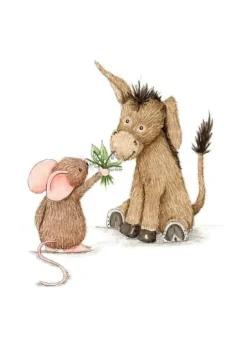 Ansichtkaart Ezel & muis lelietje van dalen Wenskaarten