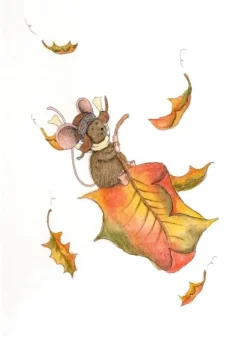 Clearance Ansichtkaart Pilootmuis op herfstblad Wenskaarten