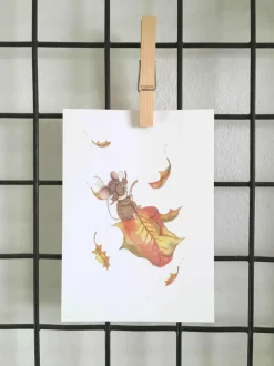 Clearance Ansichtkaart Pilootmuis op herfstblad Wenskaarten