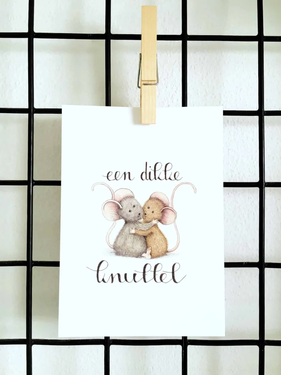 Sale Ansichtkaart Muisjes een dikke knuffel Wenskaarten