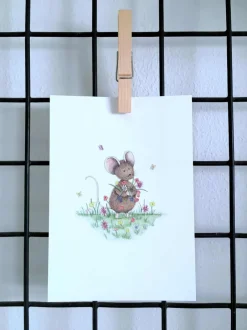 Best Ansichtkaart Muisje in bloemenveld Wenskaarten