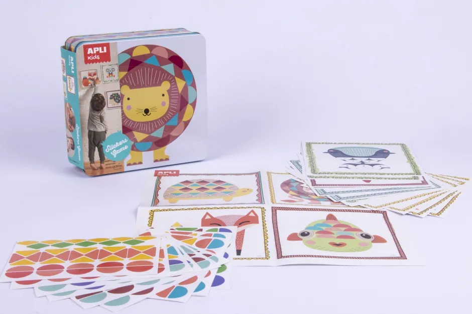 Clearance Kids Stickerspel in Blik Geometrische Dieren Creatief
