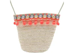 Clearance Schoudertas met Oranje Pompons Wit Tassen & Rugzakken