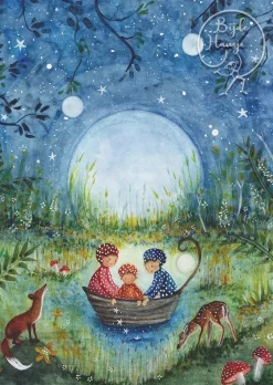 Hot Postkaart Mushroom Children Wenskaarten