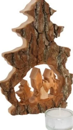 New Boomschors Waxinelichtje Deco Kerst Hout Kerstcadeautjes