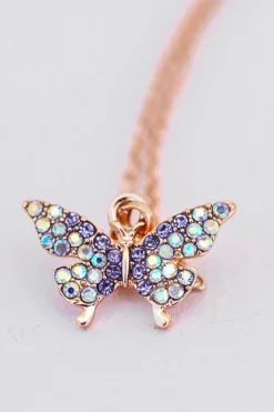 Hot Boutique Butterfly Gem Necklace Sieraden