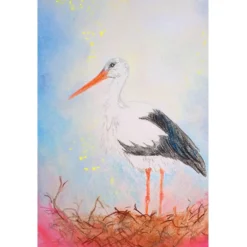 Wenskaart Ooievaar Wenskaarten