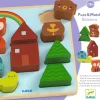 Outlet Reliefpuzzel Regenboog 10pcs Houten Puzzels