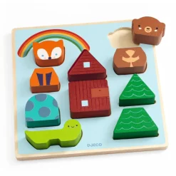 Outlet Reliefpuzzel Regenboog 10pcs Houten Puzzels