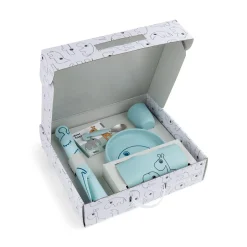 Hot Kinderservies Cadeauset Siliconen Blue Kinderservies|Kraamcadeaus