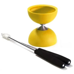 Best Acrobat Rubber Diabolo Geel met Alu Handstokken Buitenspeelgoed