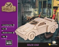 Clearance 3D Hout Model Gepetto's Race Car Creatief