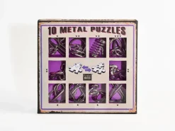 Clearance Metal Puzzle Paars Set 10-delig Breinbrekers