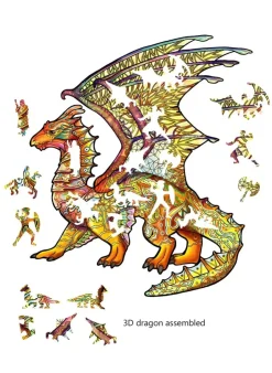 Best Rainbo Houten Puzzel Draak 104pcs Houten Puzzels|Contour Puzzels