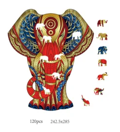 Discount Regenboog Houten Puzzel Olifant Houten Puzzels|Contour Puzzels