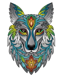 Clearance Regenboog Houten Puzzel Wolf Houten Puzzels|Contour Puzzels