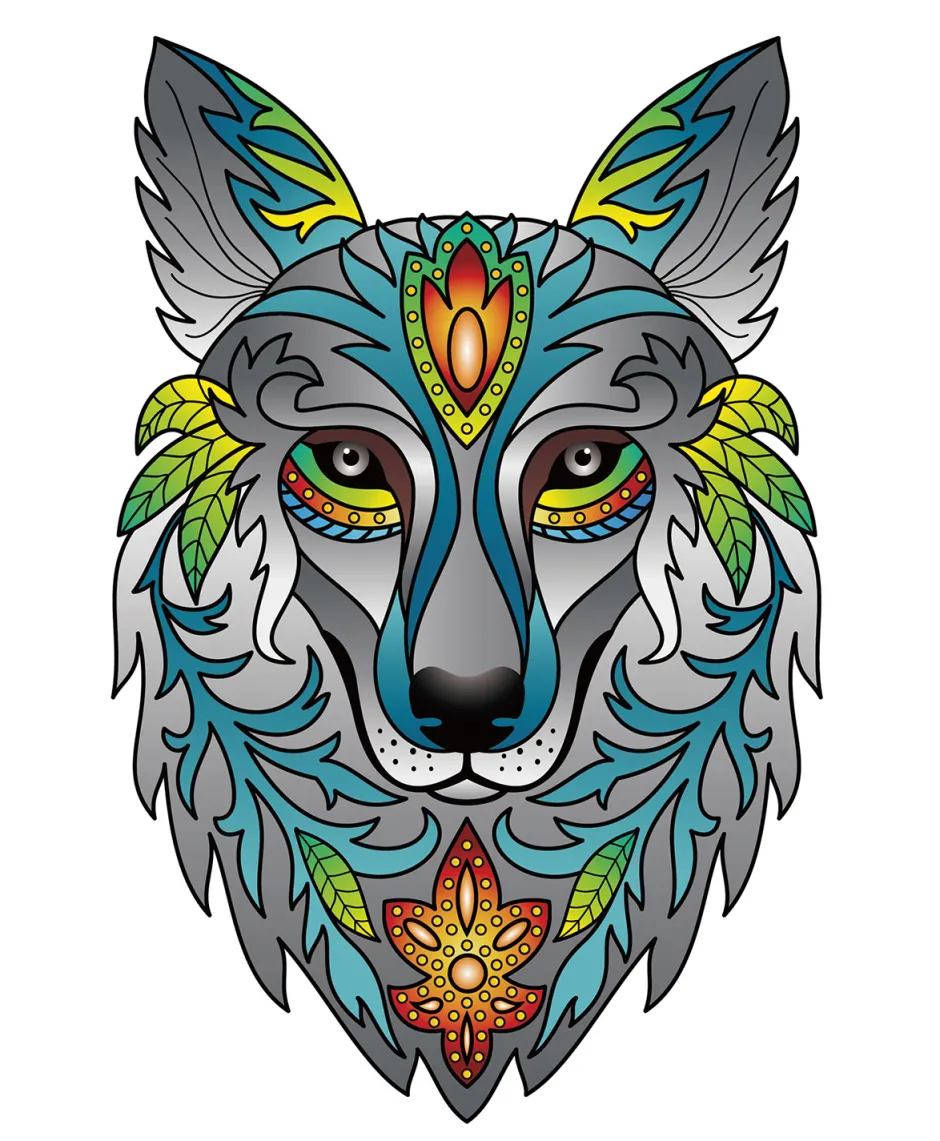 Clearance Regenboog Houten Puzzel Wolf Houten Puzzels|Contour Puzzels