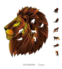 Discount Regenboog Houten Puzzel Leeuw Houten Puzzels|Contour Puzzels