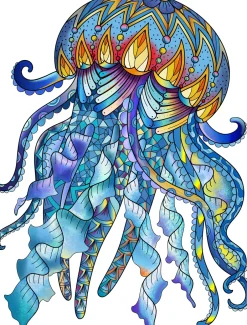 Best Regenboog Houten Puzzel Jellyfish Houten Puzzels|Contour Puzzels