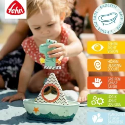 Badspeelgoed Bootje met Vingerpop Krokodil Babyspeelgoed