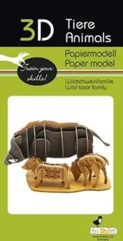 Best 3D Papiermodel Everzwijnen Familie Creatief