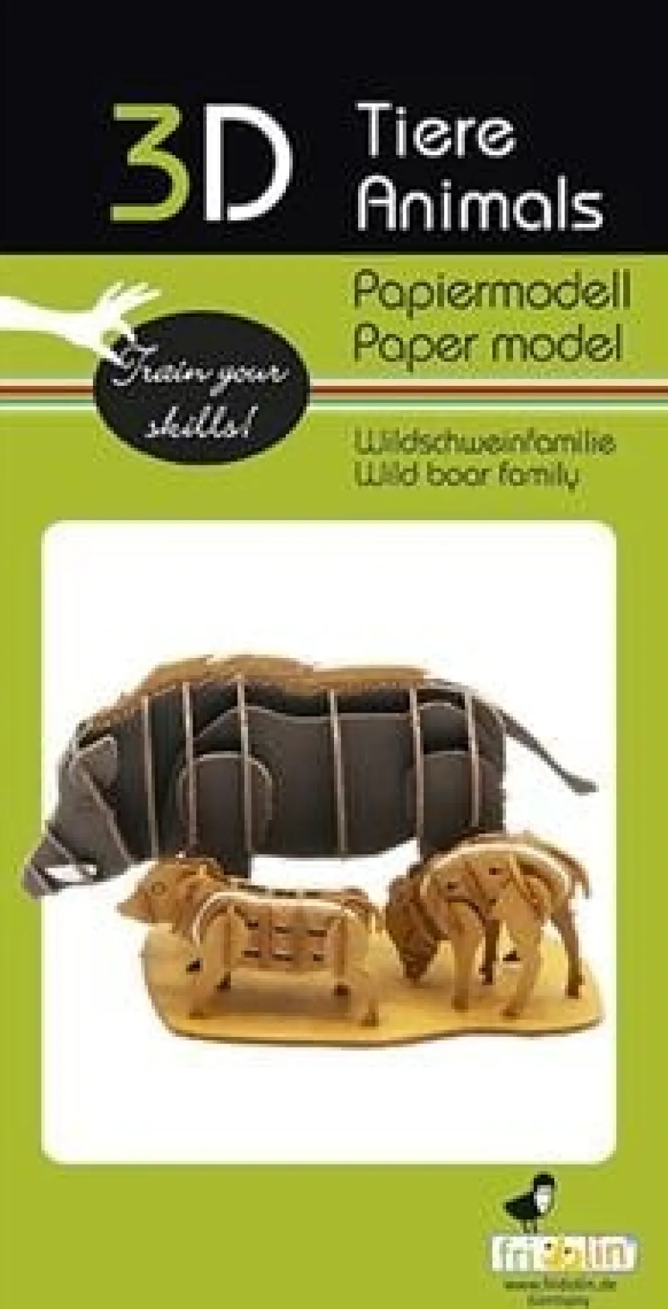 Best 3D Papiermodel Everzwijnen Familie Creatief