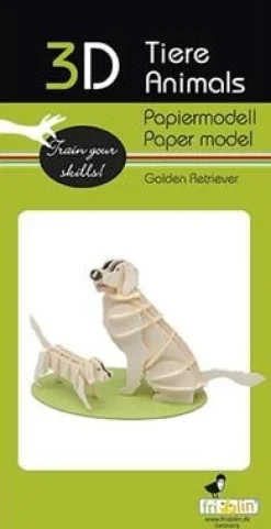 Discount 3D Papiermodel Hond Golden Retriever Creatief