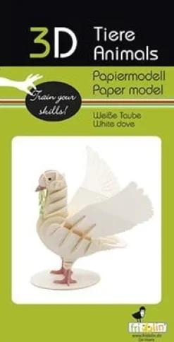New 3D Papiermodel Witte Duif Creatief