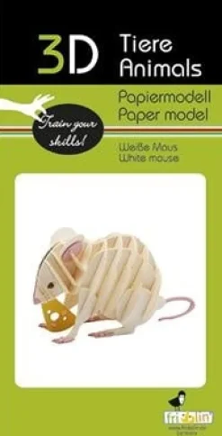 Hot 3D Papiermodel Witte Muis Creatief