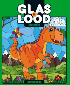 Glas in lood kleurboek Dinosaurus Kleurboeken