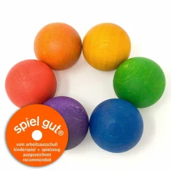 Clearance Houten Regenboog ballen 6-delig 16-126 Open Ended Play