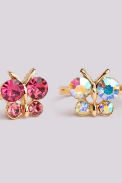 Boutique Butterfly Gem Rings, 3Pcs Sieraden