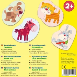 New 4 Eerste Puzzels Jonge dieren 2pcs Legpuzzels
