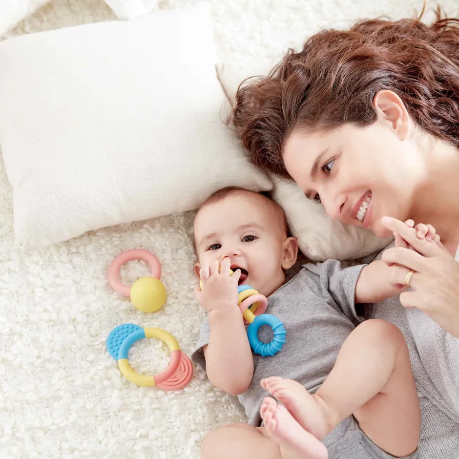 Outlet Bijtring en Rammelaar Set Babyspeelgoed|Kraamcadeaus