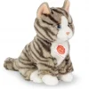 Knuffel Kat Grijs Getijgerd Zittend Hermann Teddy Collection