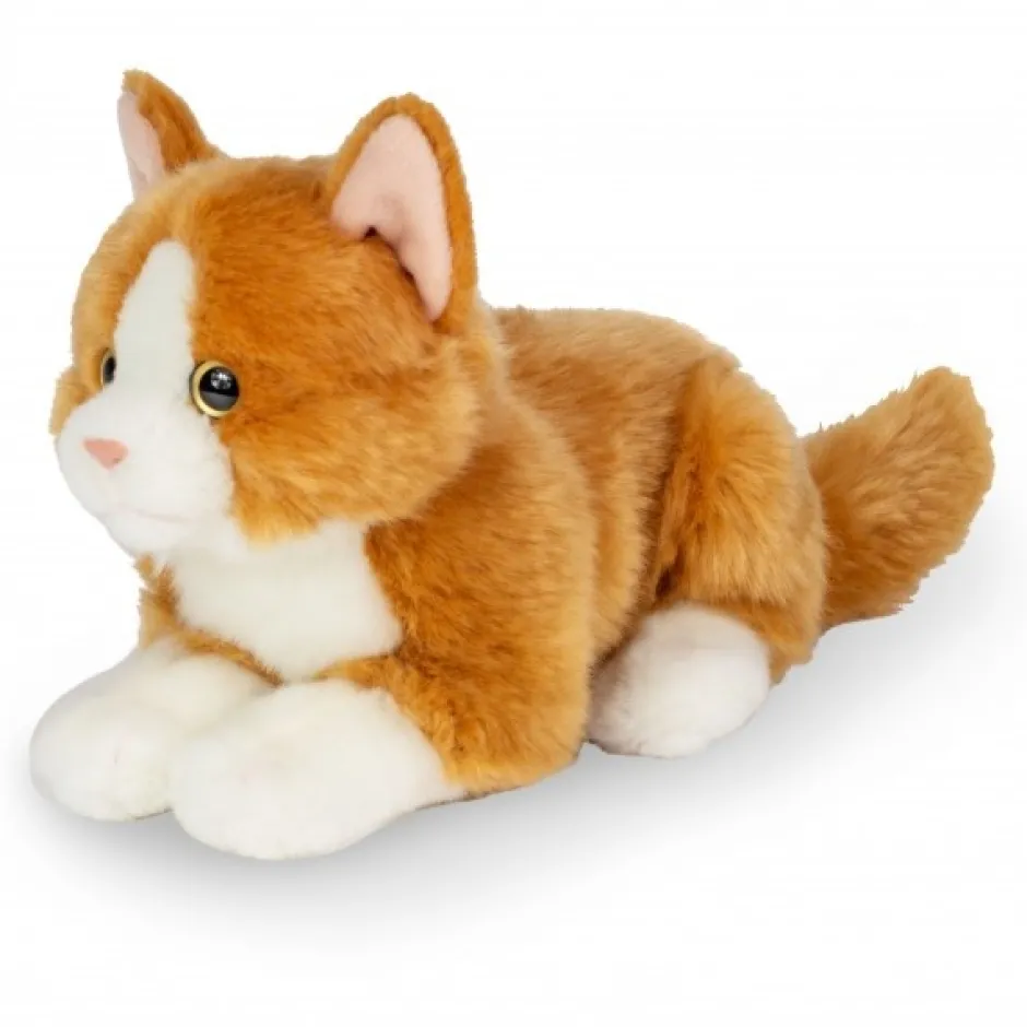 New Knuffel Kat Rood Liggend 20 cm Hermann Teddy Collection