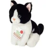 Online Knuffel Kat Zittend Zwart-Wit 20 cm Hermann Teddy Collection