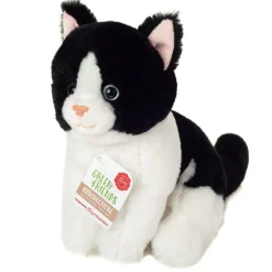 Online Knuffel Kat Zittend Zwart-Wit 20 cm Hermann Teddy Collection